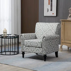 Poltrona con braccioli di metà secolo blu navy/verde/beige/grigia, schienale capitonné e gambe in legno, 1 posto