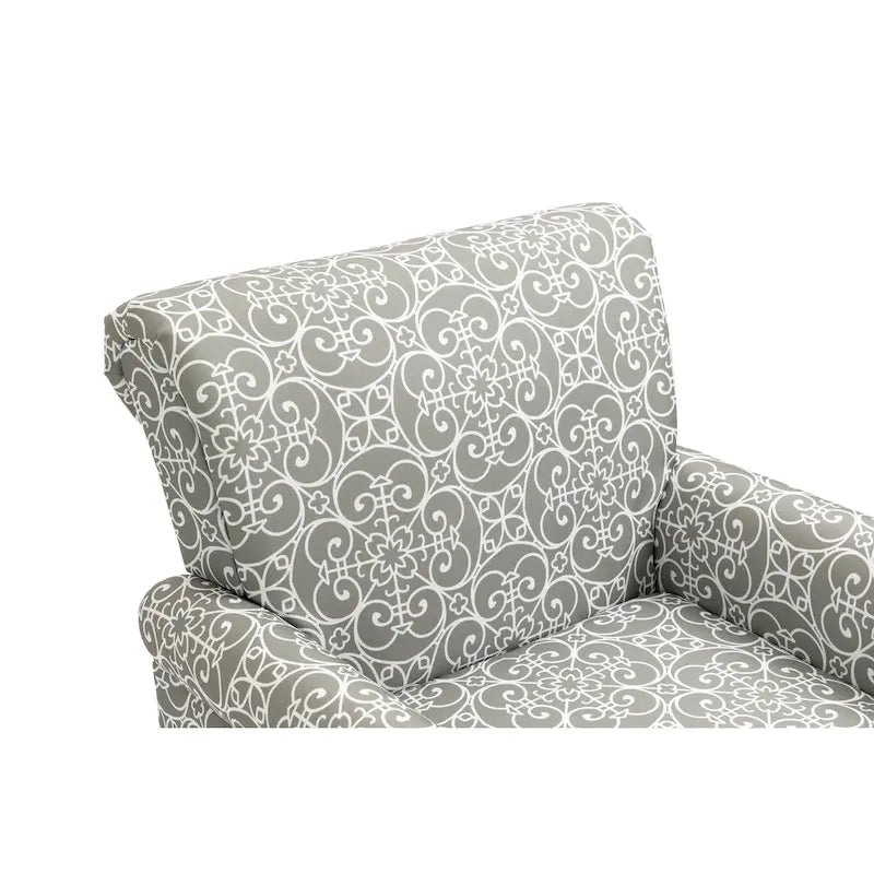 Poltrona con braccioli di metà secolo blu navy/verde/beige/grigia, schienale capitonné e gambe in legno, 1 posto