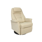 Reclinabile a dondolo singolo con rivestimento in pelle pieno fiore Safari, colore Whiskey/Latte, reclinazione elettrica