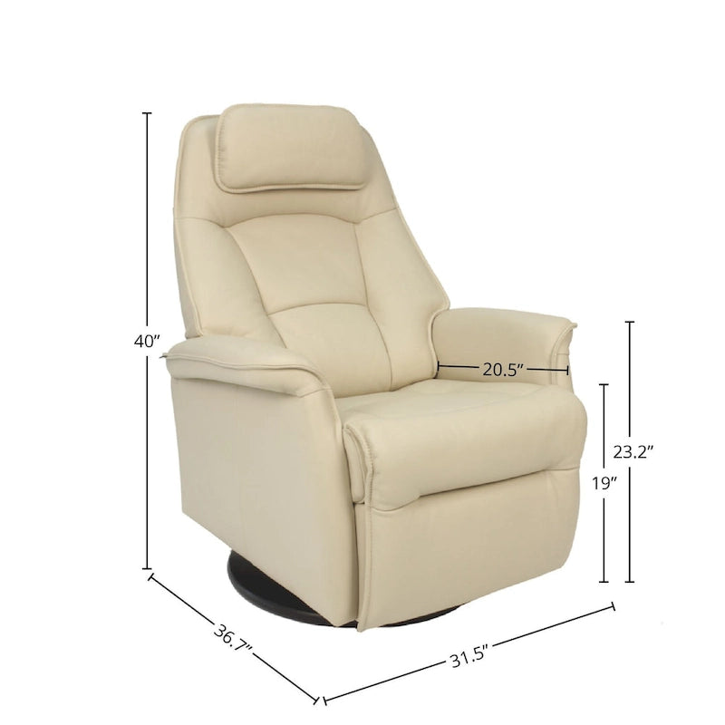 Reclinabile a dondolo singolo con rivestimento in pelle pieno fiore Safari, colore Whiskey/Latte, reclinazione elettrica