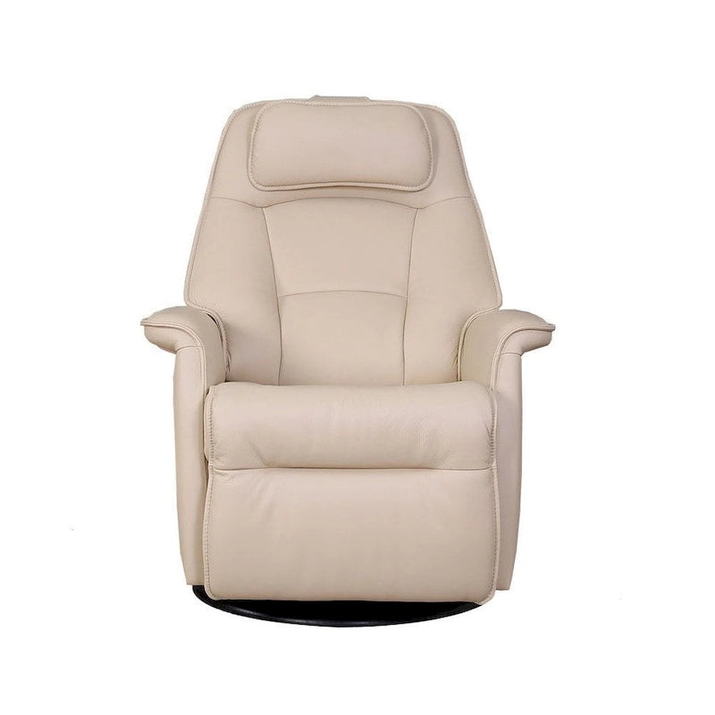 Reclinabile a dondolo singolo con rivestimento in pelle pieno fiore Safari, colore Whiskey/Latte, reclinazione elettrica