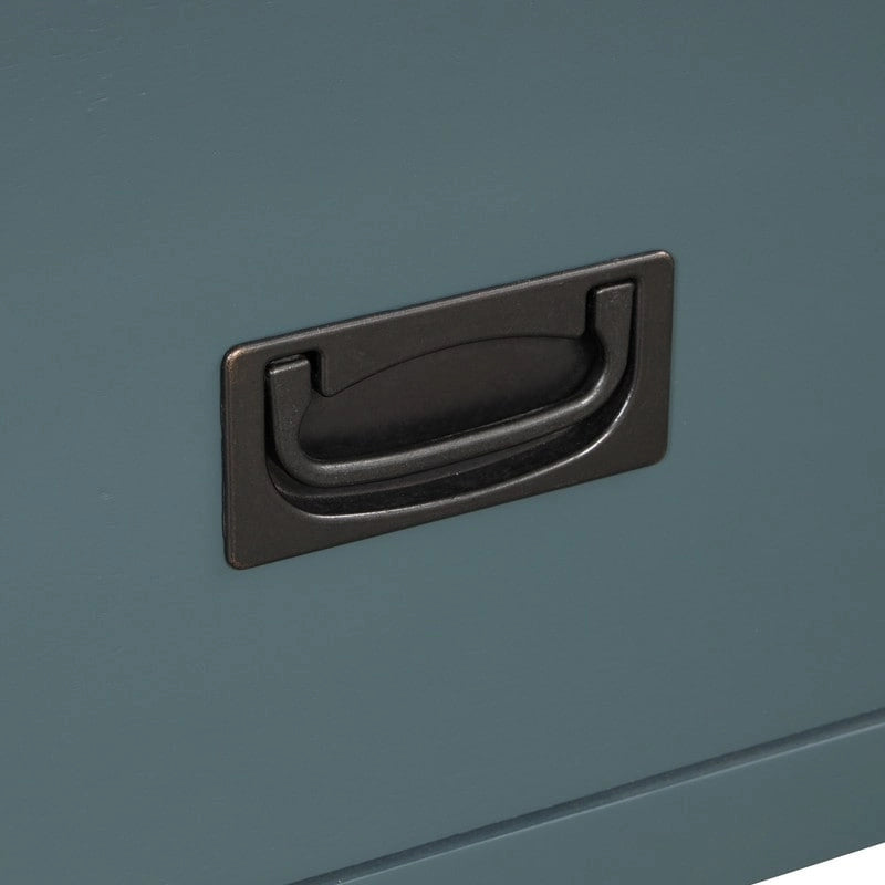 Tavolo Consolle Vintage con 4 Cassetti e 1 Ripiano – Bianco Antico / Marrone / Blu / Verde, Pino Massiccio, Uso per 1 Persona