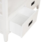 Tavolo Consolle Vintage con 4 Cassetti e 1 Ripiano – Bianco Antico / Marrone / Blu / Verde, Pino Massiccio, Uso per 1 Persona