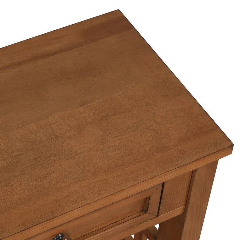 Tavolo Consolle Vintage con 4 Cassetti e 1 Ripiano – Bianco Antico / Marrone / Blu / Verde, Pino Massiccio, Uso per 1 Persona