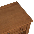 Tavolo Consolle Vintage con 4 Cassetti e 1 Ripiano – Bianco Antico / Marrone / Blu / Verde, Pino Massiccio, Uso per 1 Persona