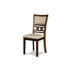 Set da pranzo rotondo, 5 pezzi, 4 posti, Beige/Ciliegio e Grigio chiaro/Grigio