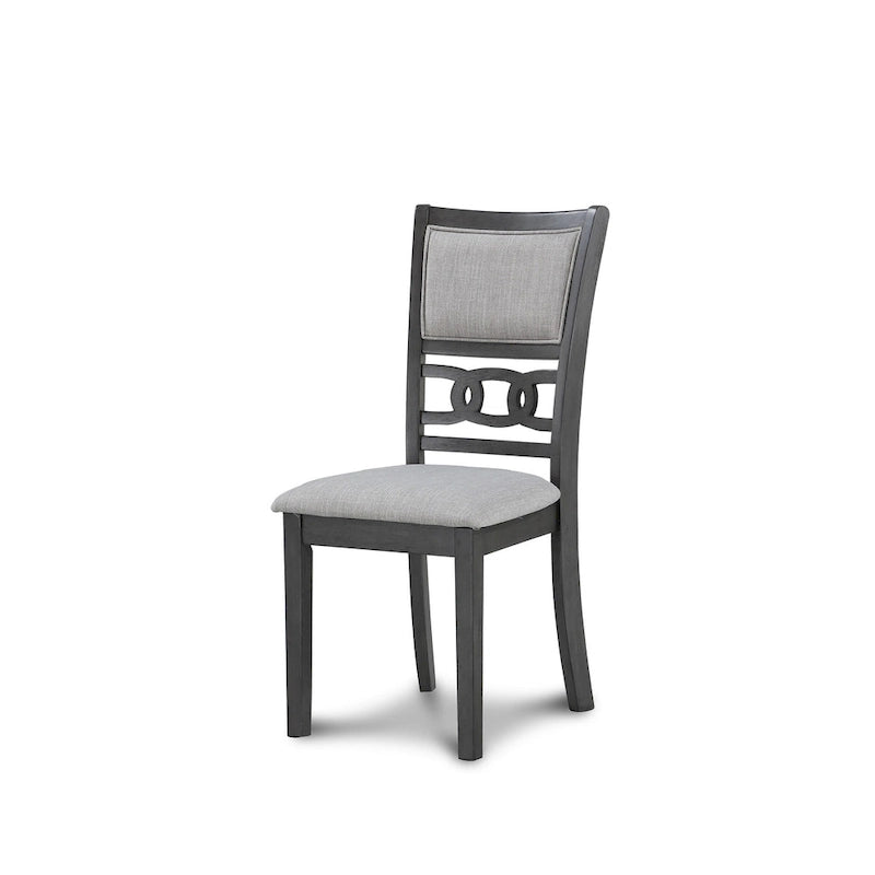 Set da pranzo rotondo, 5 pezzi, 4 posti, Beige/Ciliegio e Grigio chiaro/Grigio