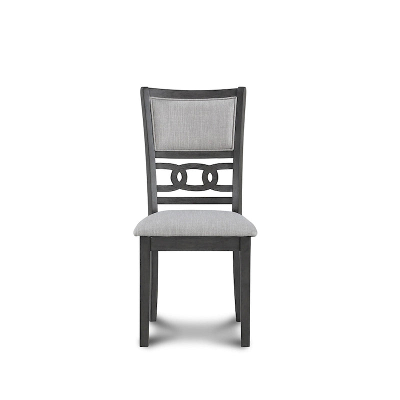 Set da pranzo rotondo, 5 pezzi, 4 posti, Beige/Ciliegio e Grigio chiaro/Grigio