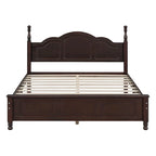 Marrone Scuro / Bianco, Stile Retrò, Struttura Letto a Piattaforma Queen/Full per 2, Non Richiede Rete a Molle