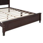 Marrone Scuro / Bianco, Stile Retrò, Struttura Letto a Piattaforma Queen/Full per 2, Non Richiede Rete a Molle