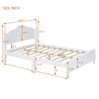 Marrone Scuro / Bianco, Stile Retrò, Struttura Letto a Piattaforma Queen/Full per 2, Non Richiede Rete a Molle