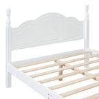 Marrone Scuro / Bianco, Stile Retrò, Struttura Letto a Piattaforma Queen/Full per 2, Non Richiede Rete a Molle