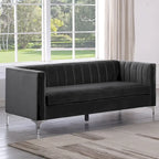 Divanetto due posti in velluto, stile Mid-Century (blu/grigio/nero/beige)