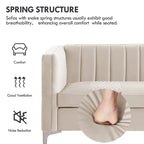 Divanetto due posti in velluto, stile Mid-Century (blu/grigio/nero/beige)
