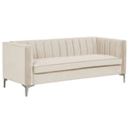Divanetto due posti in velluto, stile Mid-Century (blu/grigio/nero/beige)