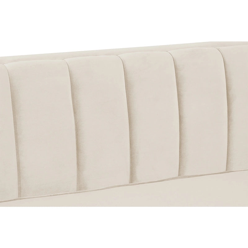 Divanetto due posti in velluto, stile Mid-Century (blu/grigio/nero/beige)