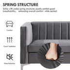 Divanetto due posti in velluto, stile Mid-Century (blu/grigio/nero/beige)