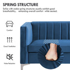 Divanetto due posti in velluto, stile Mid-Century (blu/grigio/nero/beige)