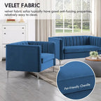 Divanetto due posti in velluto, stile Mid-Century (blu/grigio/nero/beige)