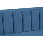 Divanetto due posti in velluto, stile Mid-Century (blu/grigio/nero/beige)