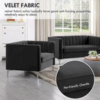 Divanetto due posti in velluto, stile Mid-Century (blu/grigio/nero/beige)
