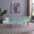 Panca contenitore Aqua in velluto, stile Mid-Century, 1 persona