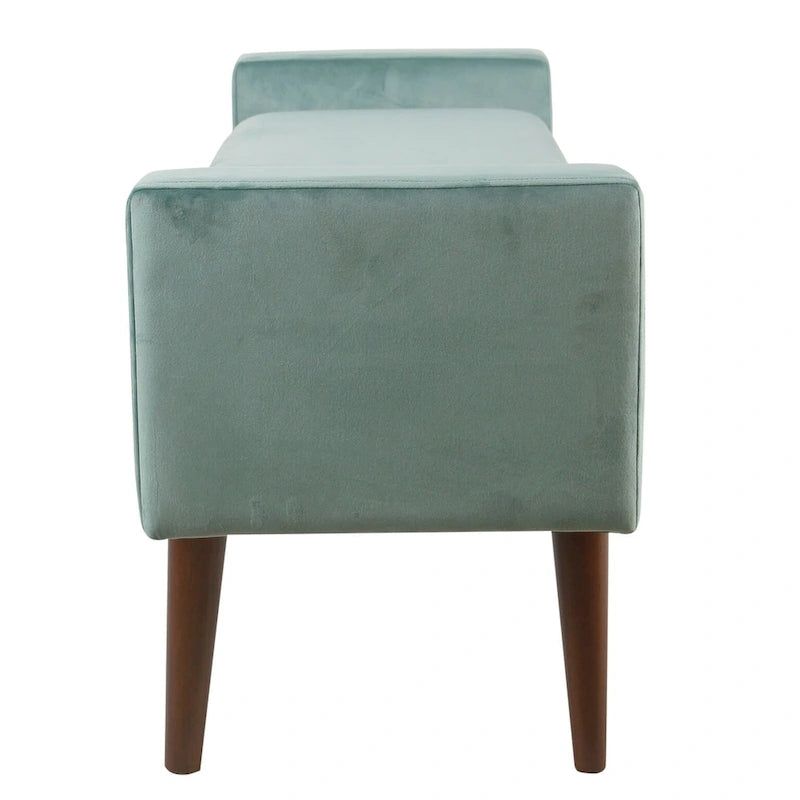 Panca contenitore Aqua in velluto, stile Mid-Century, 1 persona