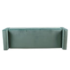 Panca contenitore Aqua in velluto, stile Mid-Century, 1 persona