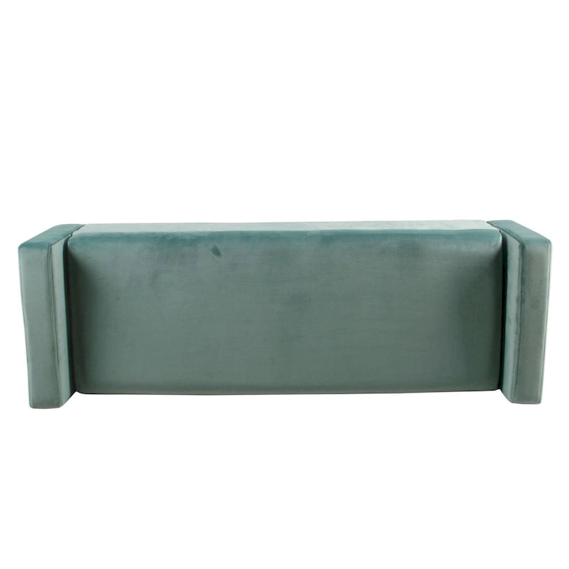 Panca contenitore Aqua in velluto, stile Mid-Century, 1 persona