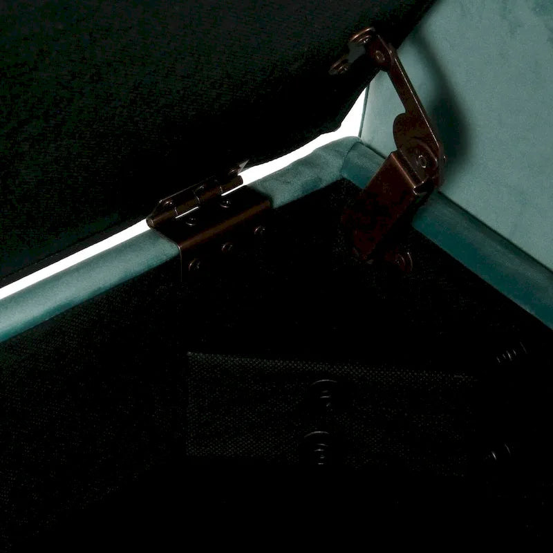 Panca contenitore Aqua in velluto, stile Mid-Century, 1 persona