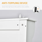 Appendiabiti/Mobiletto da ingresso bianco crema con panca contenitore e 5 ganci doppi, per 1 persona