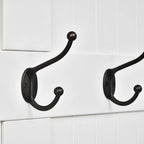 Appendiabiti/Mobiletto da ingresso bianco crema con panca contenitore e 5 ganci doppi, per 1 persona