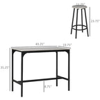 Set da Pranzo con Bancone in Stile Moderno, Marrone Rustico/Grigio, 4 Posti