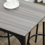Set da Pranzo con Bancone in Stile Moderno, Marrone Rustico/Grigio, 4 Posti