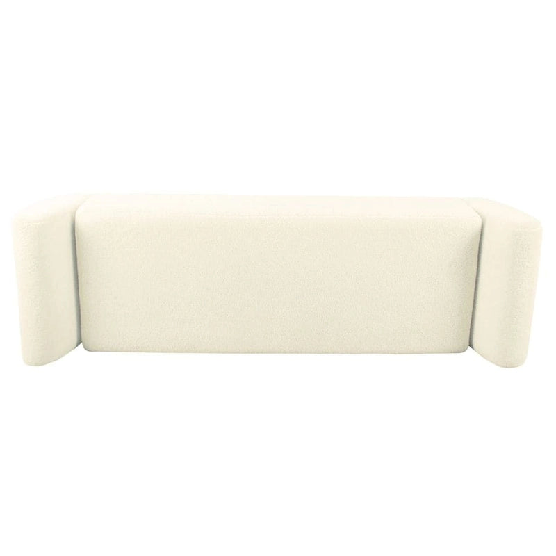 Panca portaoggetti con gambe in legno, 152 cm, rivestita in crema/oliva/blu/marrone