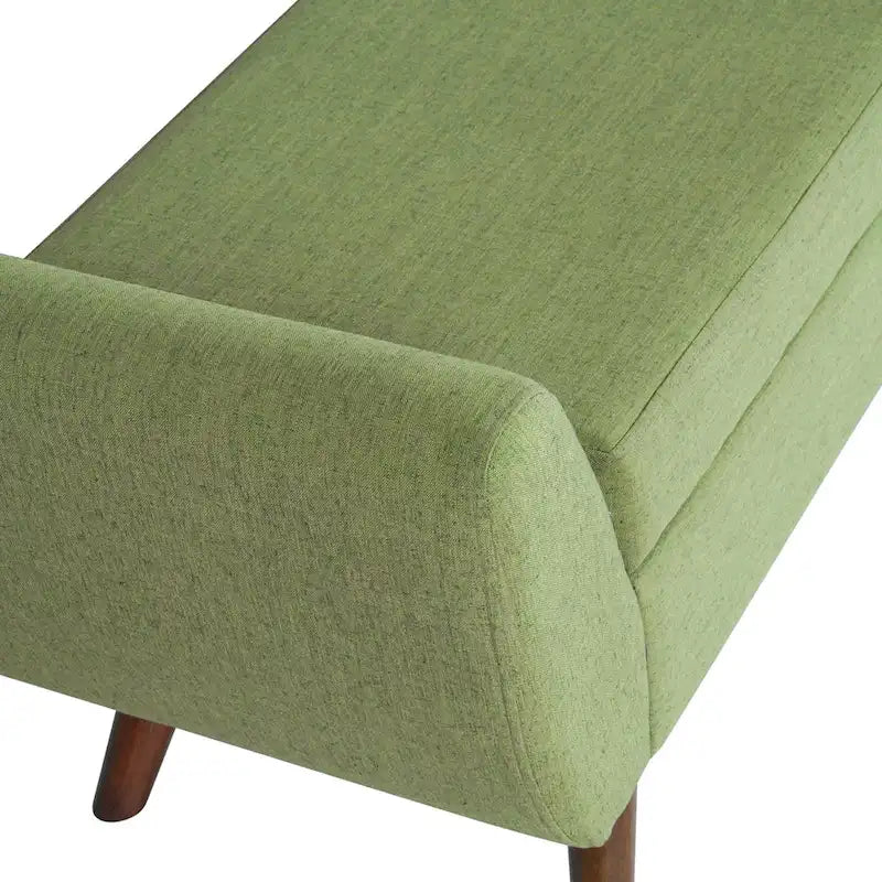 Panca portaoggetti con gambe in legno, 152 cm, rivestita in crema/oliva/blu/marrone