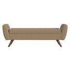 Panca portaoggetti con gambe in legno, 152 cm, rivestita in crema/oliva/blu/marrone
