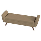 Panca portaoggetti con gambe in legno, 152 cm, rivestita in crema/oliva/blu/marrone