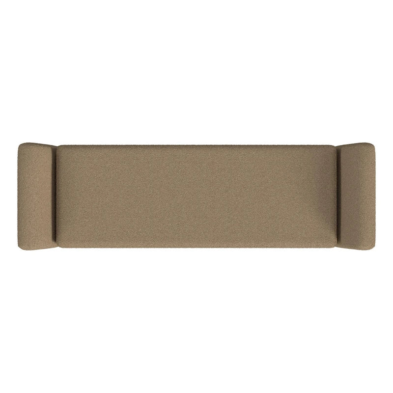 Panca portaoggetti con gambe in legno, 152 cm, rivestita in crema/oliva/blu/marrone