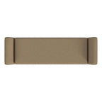 Panca portaoggetti con gambe in legno, 152 cm, rivestita in crema/oliva/blu/marrone