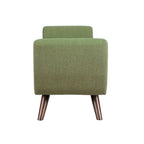 Panca portaoggetti con gambe in legno, 152 cm, rivestita in crema/oliva/blu/marrone