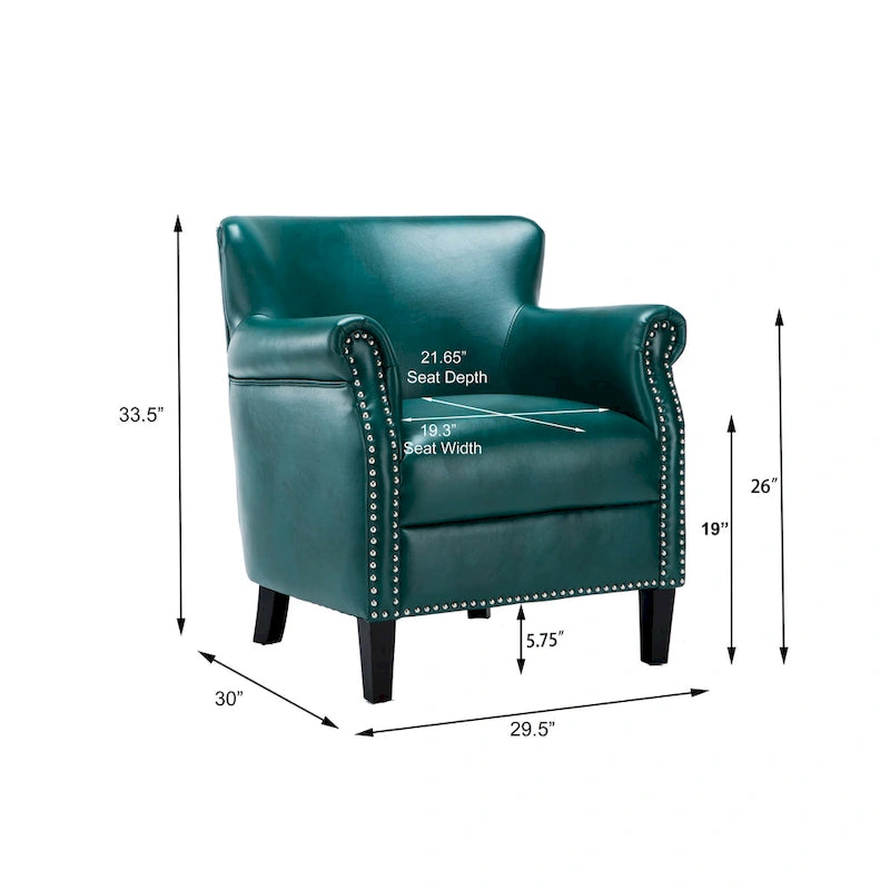 Poltrona Club in Similpelle, Posto Singolo | Rosso, Caramello, Verde acqua, Cammello, Blu navy, Carbone