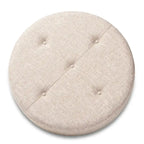 Pouf/Ottoman rotondo trapuntato beige/grigio, stile contemporaneo, 1 posto