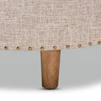 Pouf/Ottoman rotondo trapuntato beige/grigio, stile contemporaneo, 1 posto