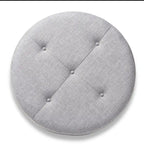 Pouf/Ottoman rotondo trapuntato beige/grigio, stile contemporaneo, 1 posto