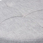 Pouf/Ottoman rotondo trapuntato beige/grigio, stile contemporaneo, 1 posto