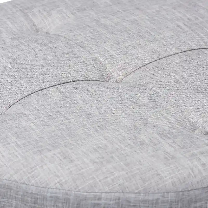 Pouf/Ottoman rotondo trapuntato beige/grigio, stile contemporaneo, 1 posto