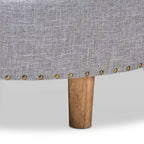 Pouf/Ottoman rotondo trapuntato beige/grigio, stile contemporaneo, 1 posto
