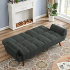 75.39 IN. Futon Sofa Bed, Convertible Upholstered Couch Sleeper with Reclining Sleeper Split Tufted Back