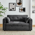 Divano Letto Estraibile Nero, Recliner 3-in-1, 2 Posti